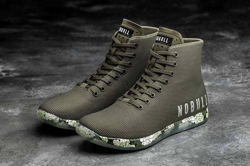 Olive Nobull High-Top Army Succulent Men's Trainers | CA G1283S